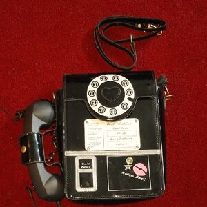 Black/Pink Retro Phone Purse